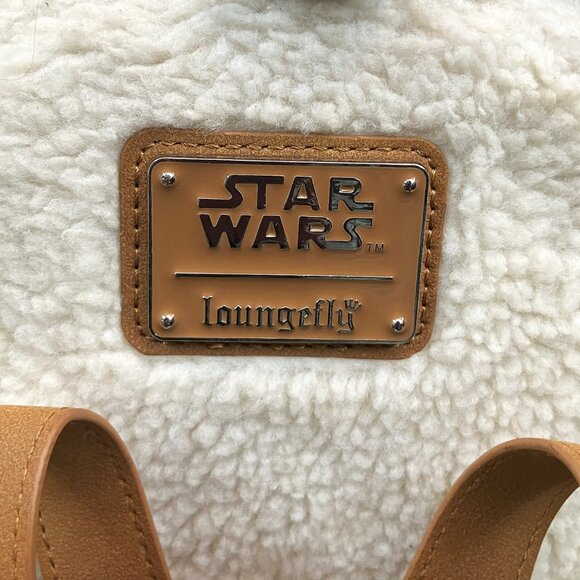 Disney Parks Loungefly Star Wars Baby Yoda Grogu Sherpa Fuzzy Backpack Rare
